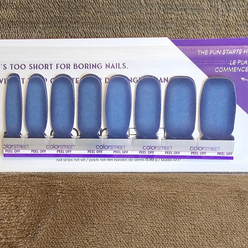 Retro Blue Color Street Nail Strips